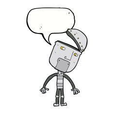 cartoon robot with speech bubble N152