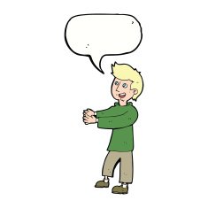 cartoon happy man with speech bubble N372