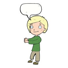 Cartoon happy boy with speech bubble N193