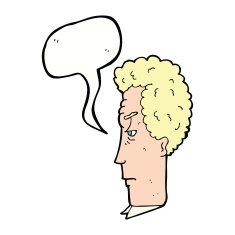 cartoon annoyed man with speech bubble N64