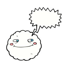 cartoon happy cloud with speech bubble N5