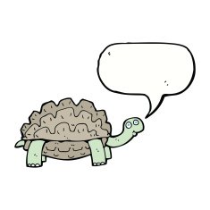cartoon tortoise with speech bubble N7