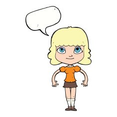 cartoon girl with speech bubble N17