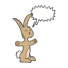 cartoon rabbit with speech bubble N73