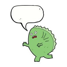 cartoon monster with speech bubble N41