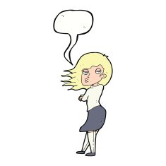 cartoon woman making photo face with speech bubble N9