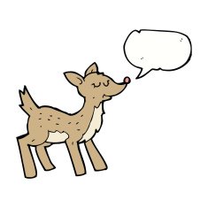 cute cartoon deer with speech bubble N9