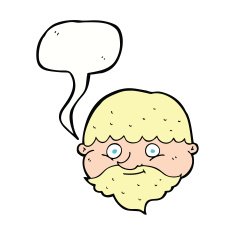 cartoon bearded man with speech bubble N39