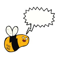 cartoon bee with speech bubble N27