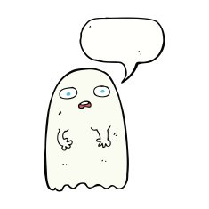 funny cartoon ghost with speech bubble N77