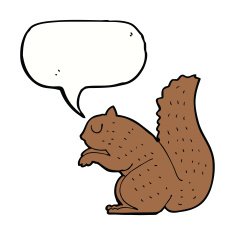 cartoon squirrel with speech bubble N11