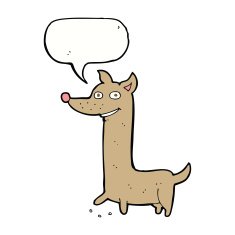 funny cartoon dog with speech bubble N13