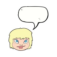 cartoon female face with speech bubble N119