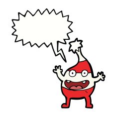 cartoon funny christmas creature with speech bubble N14