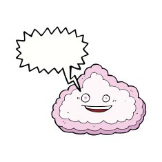 cartoon decorative cloud with speech bubble N5