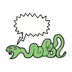 cartoon snake with speech bubble N53
