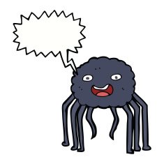 cartoon spider with speech bubble N16