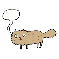 cartoon furry cat with speech bubble N9