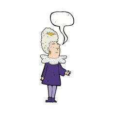 cartoon queen with speech bubble N8