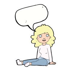 cartoon happy woman with speech bubble N214