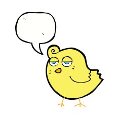 cartoon bird with speech bubble N245