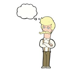 cartoon man with mustache speech bubble N73