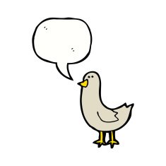 cartoon bird with speech bubble N246
