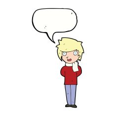cartoon friendly man with speech bubble N15
