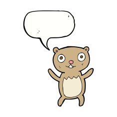 cartoon teddy bear with speech bubble N21