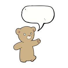 cartoon teddy bear with speech bubble N23