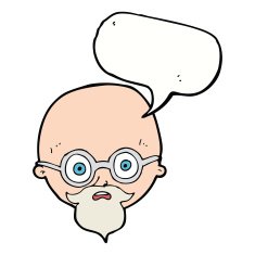 cartoon shocked man with beard speech bubble N17
