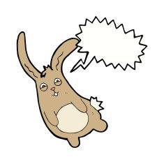 funny cartoon rabbit with speech bubble N9