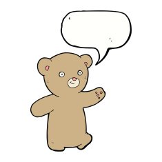 cartoon teddy bear with speech bubble N25