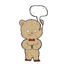cartoon teddy bear with speech bubble N26