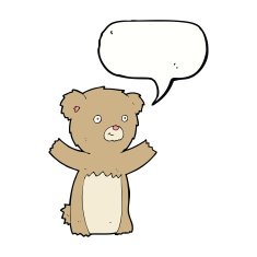 cartoon teddy bear with speech bubble N27