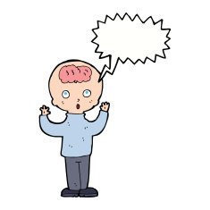 cartoon genius with speech bubble N9