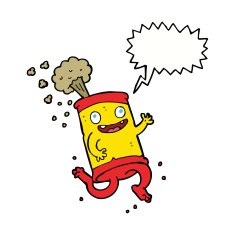 cartoon crazy soda can with speech bubble N9