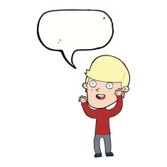 cartoon happy man with speech bubble N384