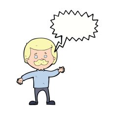 cartoon dad waving with speech bubble N9