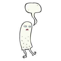 cartoon funny ghost with speech bubble N13