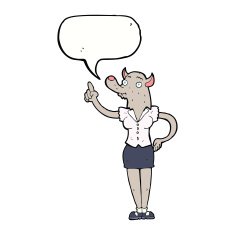 cartoon werewolf woman with idea speech bubble N5