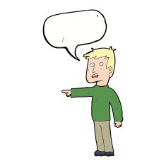 cartoon pointing man with speech bubble N68