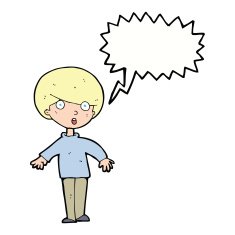 cartoon surprised man with speech bubble N116