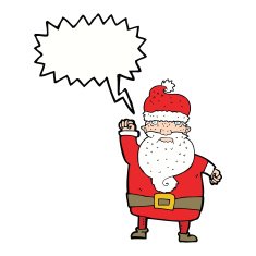 cartoon angry santa claus with speech bubble N17