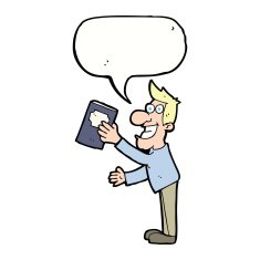 cartoon man with book speech bubble N9