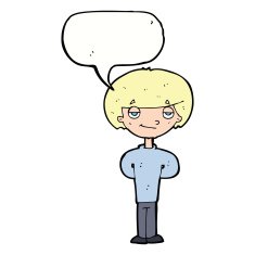 cartoon happy man with speech bubble N391
