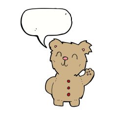 cartoon teddy bear with speech bubble N33