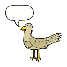 cartoon bird with speech bubble N247