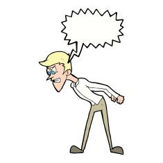 cartoon angry man with speech bubble N74