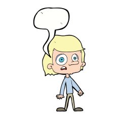 cartoon worried boy with speech bubble N26